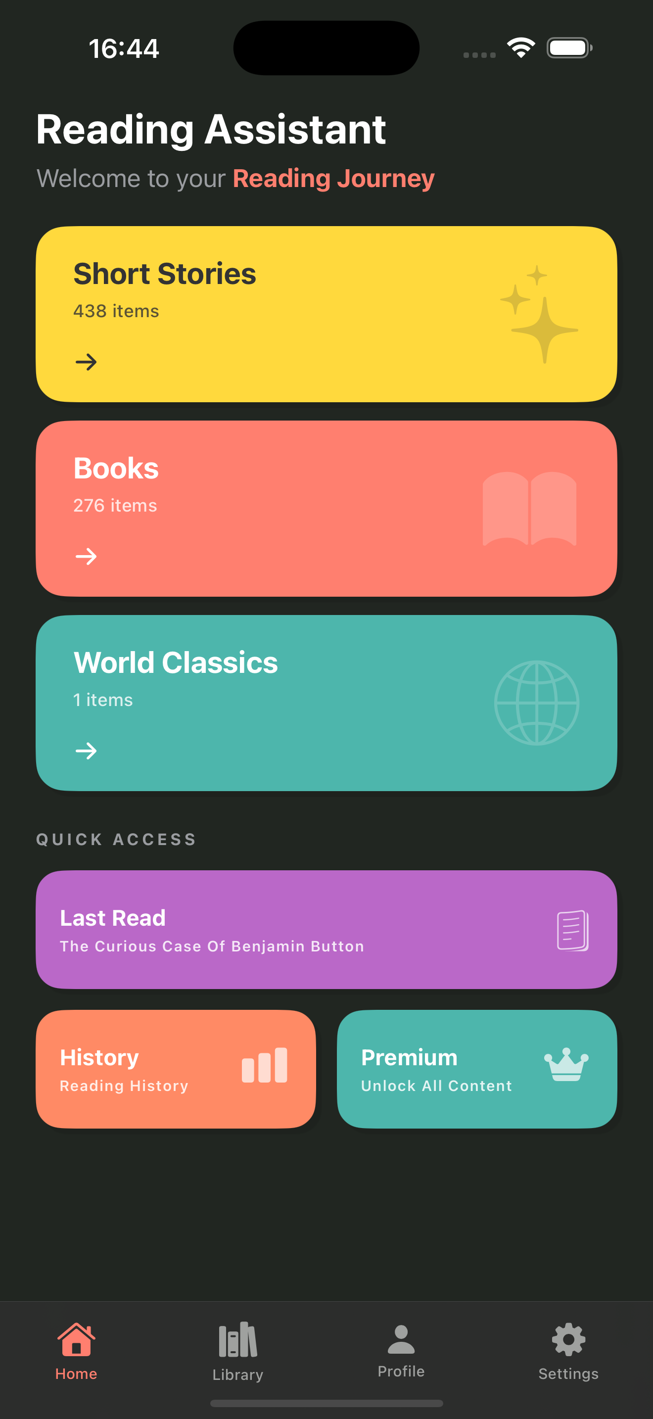 ERA Home Screen Dark
